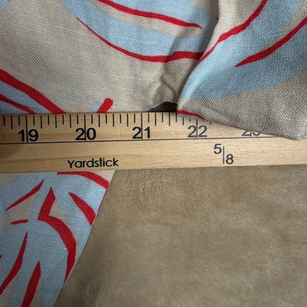 UNTUCKit Betty Linen Blend Shirt Dress XS Tan Blue Red Tropical Leaf Mini 42374 - Picture 9 of 11